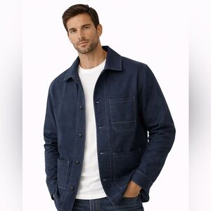 AG Adriano Goldschmied Dark Blue Cotton Utility Chore Jacket Men’s Medium NWOT